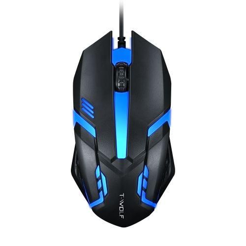 T-wolf V1 Wired Gaming Mouse 3 Button 7 Colorful Backlight
